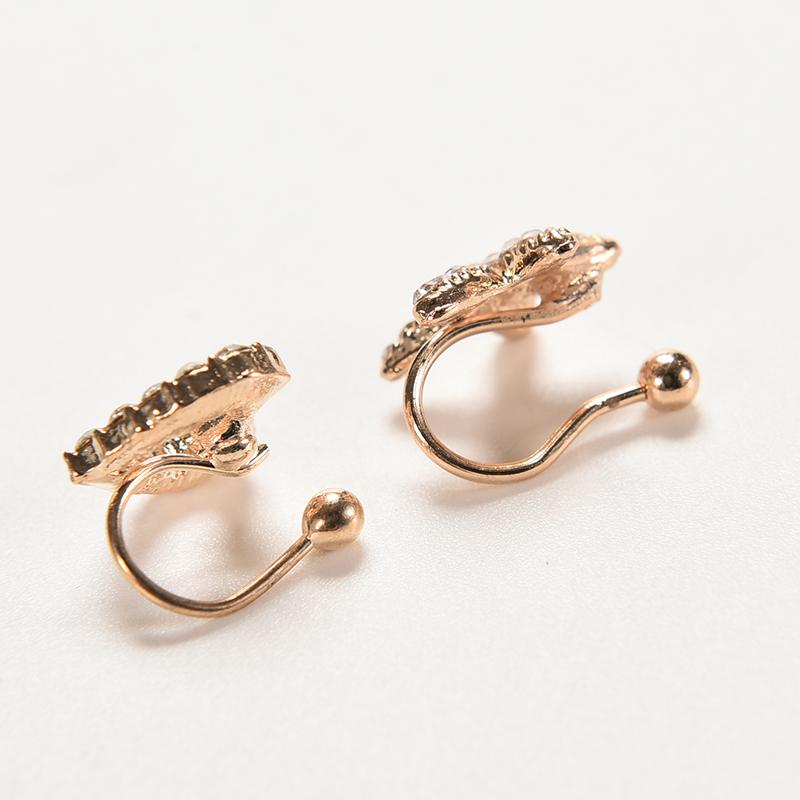 Sweet Crystal Star Clip Earing Starfish Ear Cuff Chic Heart Clip Earring