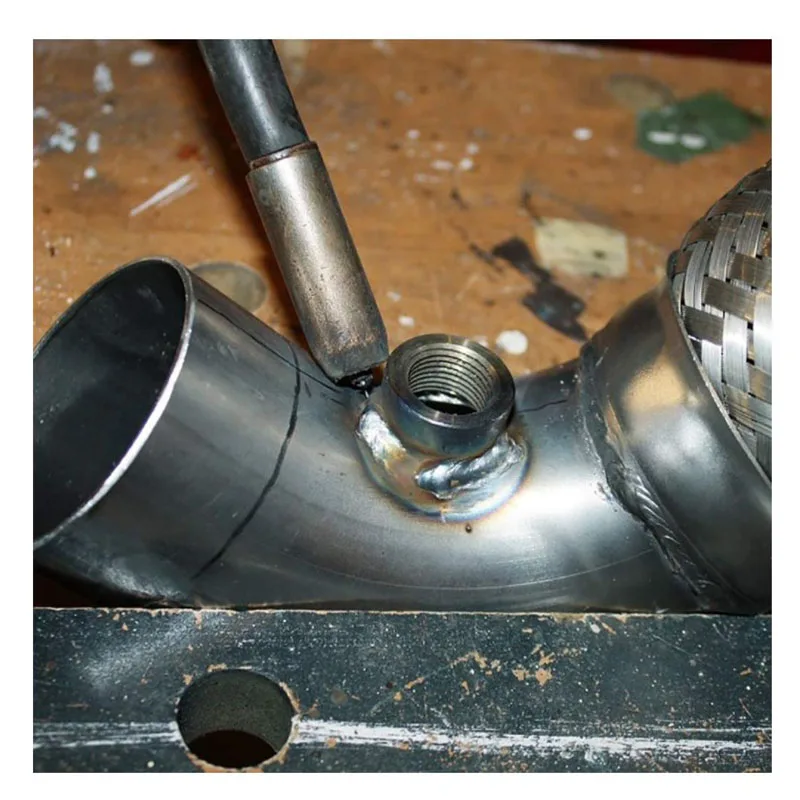 O2 Sensor Bung Stainless Steel Oxygen Mounting Bungs and Plugs Adapter M18 x 1.5 Thread Notched Style Exhaust Weld in Bung with