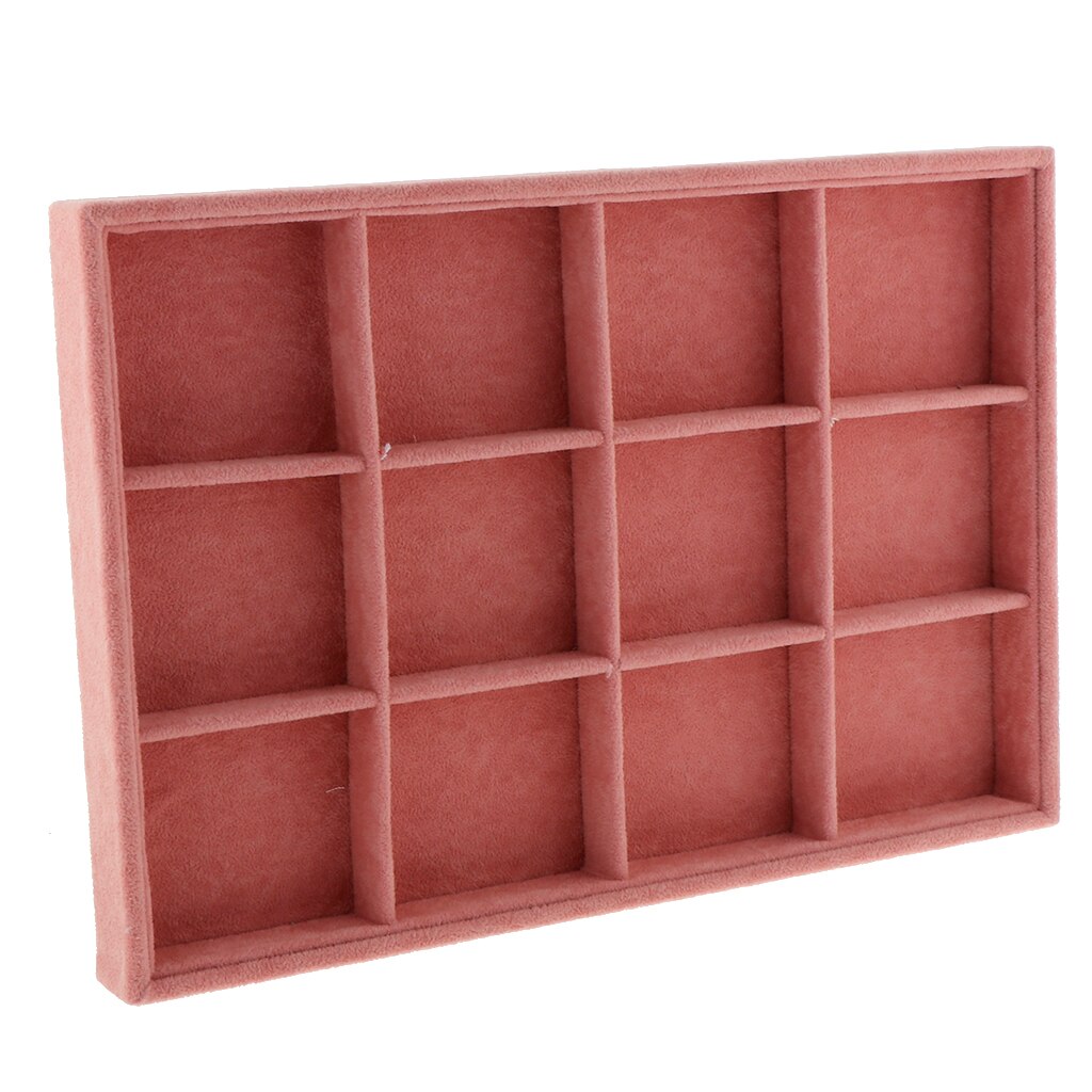 Pink Velvet Stackable Jewelry Tray Showcase Necklace Studs Display Organizer: 4