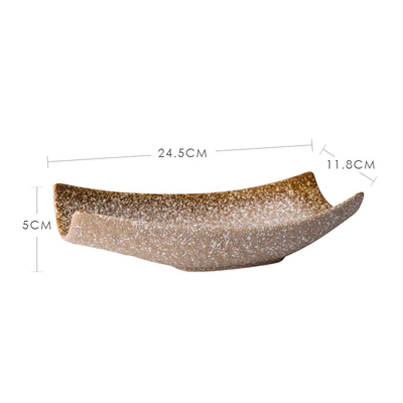 FANCITY Japanese-style Japanese-style ceramic pottery characteristic restaurant tableware Boat-shaped dishes, sushi dis: 2