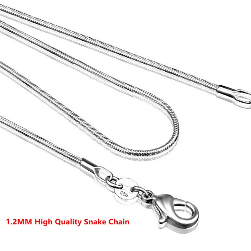 5pcs Verzilverd Snake Ketting met Sluiting voor DIY Necklac Sieraden Maken, 1.2mm Ketting 10 16 18 20 22 24 30 "HK091