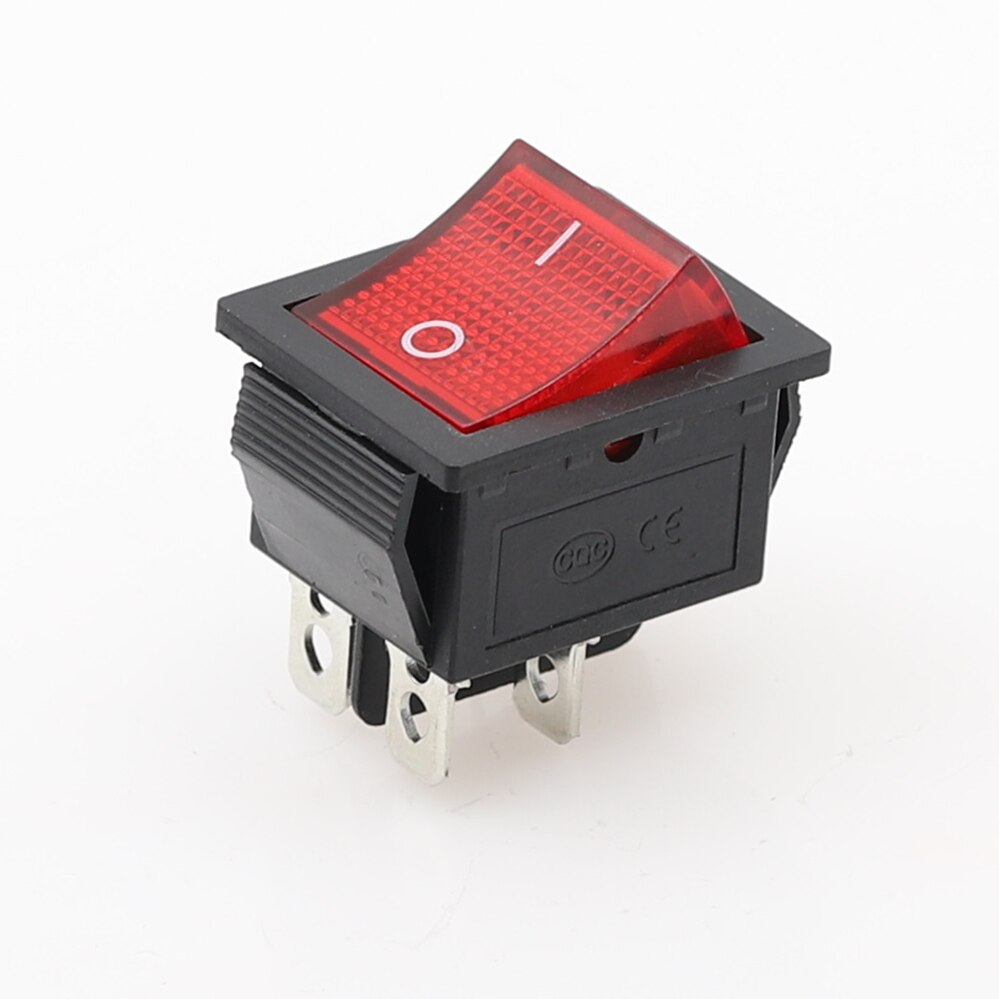 KCD4 Op-Off 16A 250VAC/20A 125VAC Rode Knop Licht Tuimelschakelaar 4 Pin Rocker Schakelaar: Rood