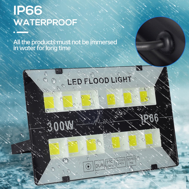 2 stk ledet flomlys utvendig utendørsbelysning ledet søkelyset ledet gatelampe  ip66 vanntett vegglampe 50w 100w 200w 300w
