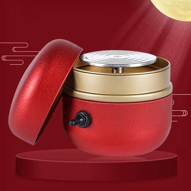 Mini rueda eléctrica de cerámica para niños y adultos, 1500Rpm, herramientas para arcilla, máquina de plástico para bandeja, arte de cerámica (rojo)