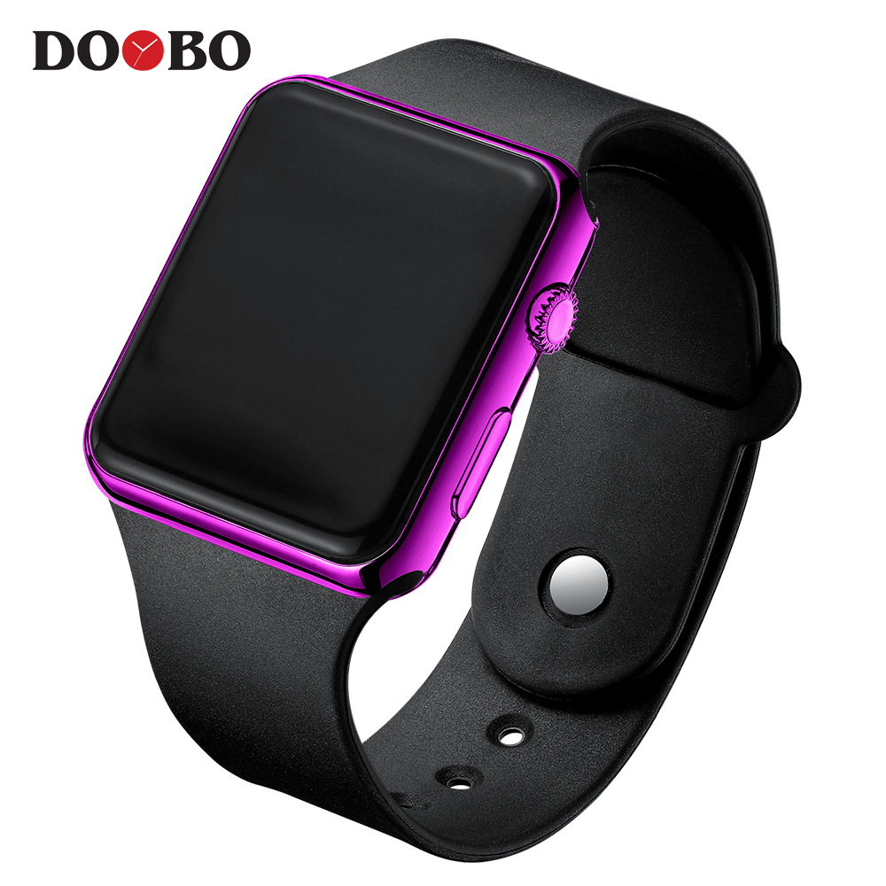 Top Brand Men Women LED Watches Unisex Digital Watch Electronic Clock Hodinky Male Female Watch Sport Wristwatch For Boys Girls: Black Purple