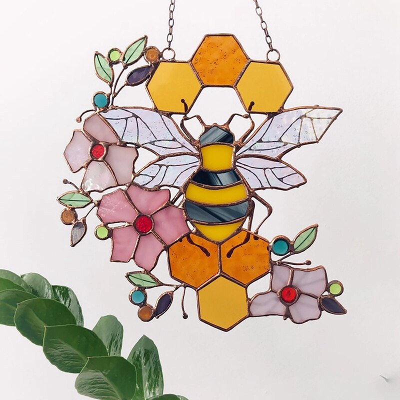Metal Honeycomb with Bumble Bee Hanging Decoration Outdoor Wedding Decorations Bedroom Home Decor