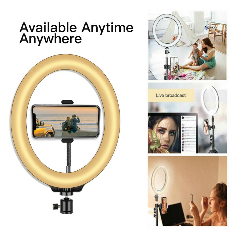 Ring Light Dimmable Cold Warm 10W LED Ring Light For Online Live Makeup Photography Video Live Fill Lamp Tricolor Fill Light