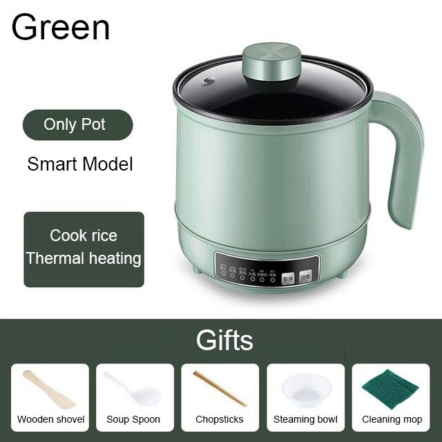 Household MultiCooker Electric Skillet Stainless Steel Rice Cooker Hotpot Noodles Soup Pot Eggs Food Steamer Heating Pan: 5 / US