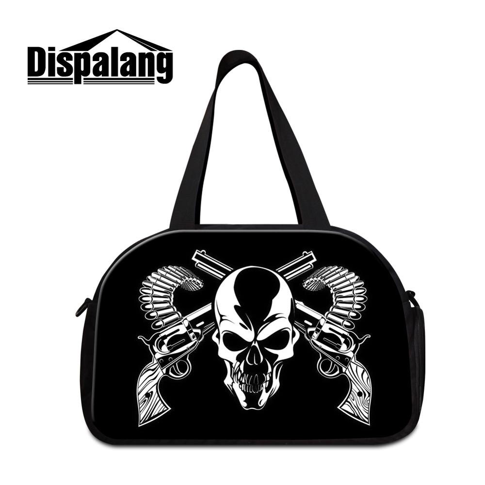 Cool workout duffeltasker til mænd kranium mellemstore skulderbagagetasker til kvinder drenge sporty taske bedste duffle bag til teenager: Beige