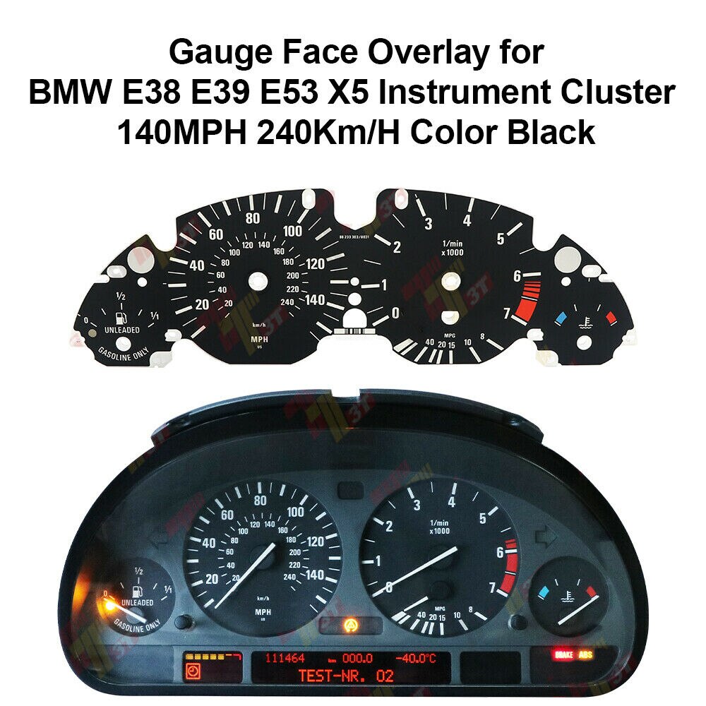 Gauge Face Overlay for BMW E38 E39 E53 X5 Instrument Cluster 240km/h 320KM/H: 140MP