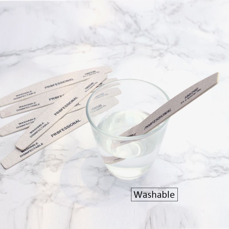 50 Uds. De Lima de uñas de madera gris, 180/240, búfer de uñas de madera 100/180, tablero de esmeril, Gel UV de Lima, bloque para pulir manicura