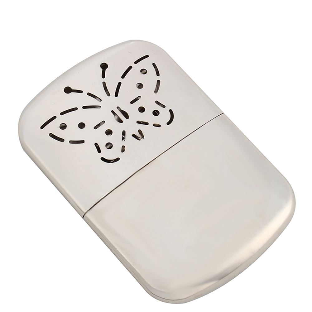 Scaldamani portatile da esterno in metallo con custodia per pesca, campeggio, escursionismo, mini scaldamani a benzina tascabile invernale caldo