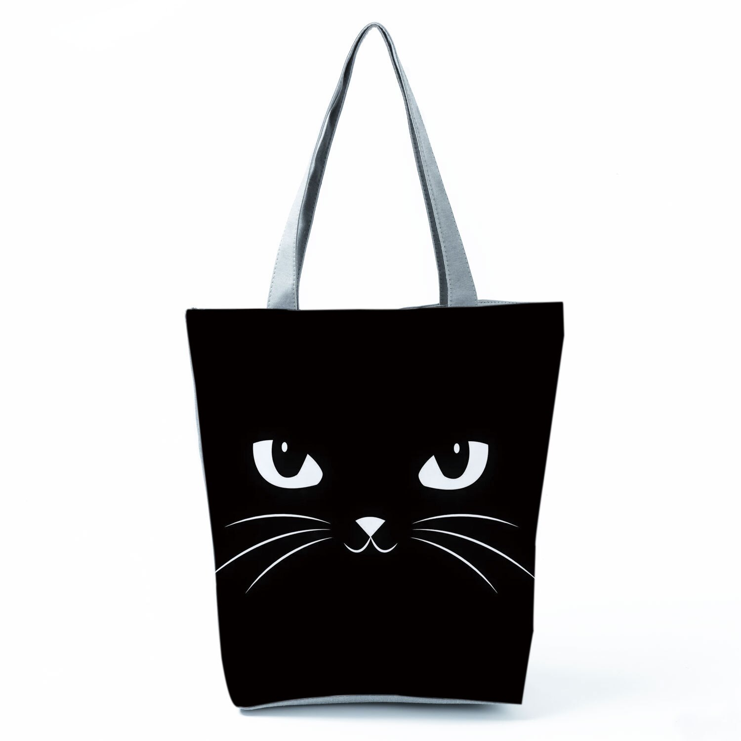 Bolso de mano para mujer, bolsa de hombro con estampado de gato negro, pintura artística de Animal, de gran capacidad, ecológico, Para Boutique: hl3068 Cat Bag