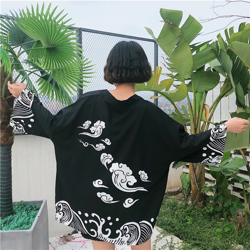Japanse kimono dames yukata vrouwelijke kimono cardigan strand harajuku japanse streetwear dames kimono haori obi japanse 11297: 8