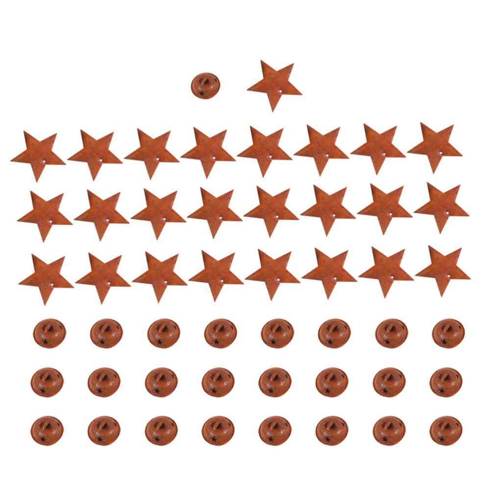 50Pcs Opknoping Ijzer Bells Sterren Kerstboom Ornament Festival Decor