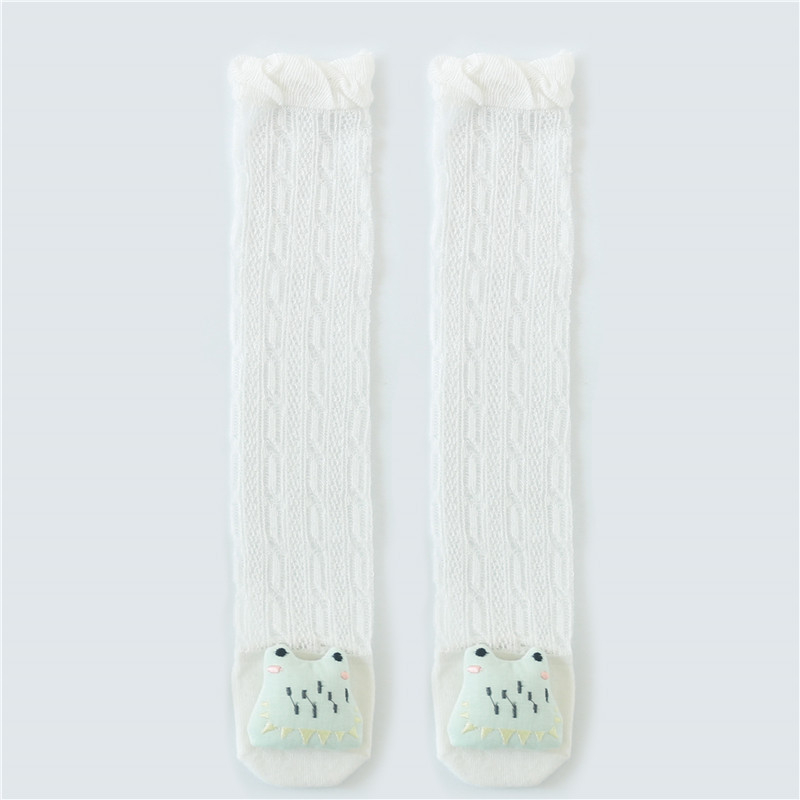 Baby Strakke Bodysuits Floor Jongen Meisje Kinderen Kinderen Zomer Ademend Anti Slip Peuter Slipper Hoge Knie Kous Baby Mesh: WHITE / 1 to 3 Year
