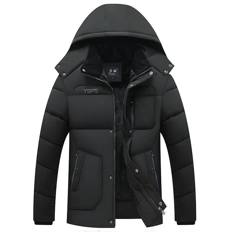 Winterjassen met capuchon, parka's voor heren, dikke gewatteerde herenjassen, overjassen, kleding voor heren, winddichte bovenkleding, jassen, kleding: Donkergroen / Xl