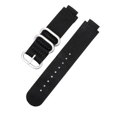 Correa para Garmin Forerunner 235, correa de nailon para Garmin Forerunner 220/230/235/620/630/735XT/235Lite, accesorio: black silver buckle