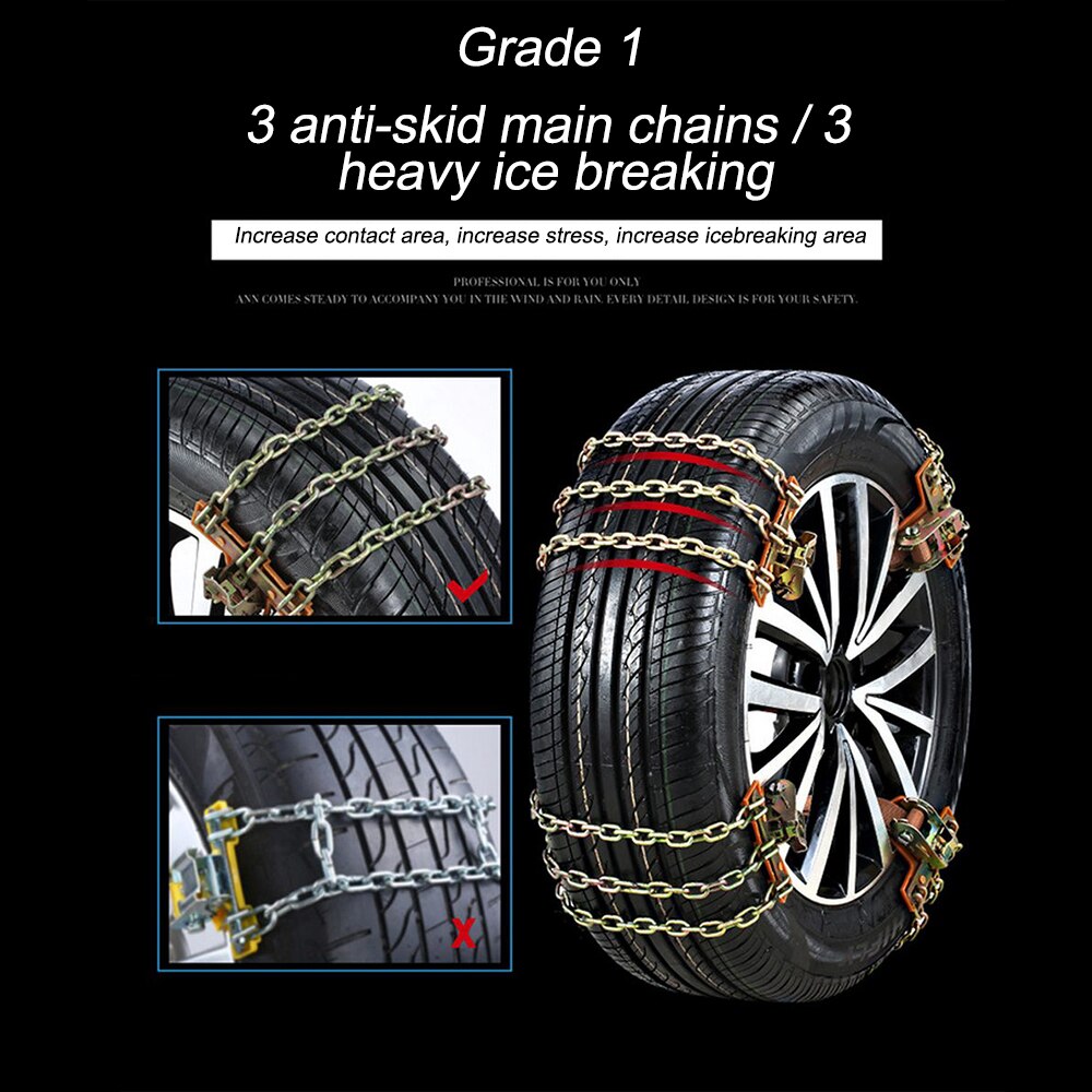 Cadena antideslizante para neumáticos de coche, cadena de nieve de metal, tipo universal, todoterreno, camión, Neumático de nieve