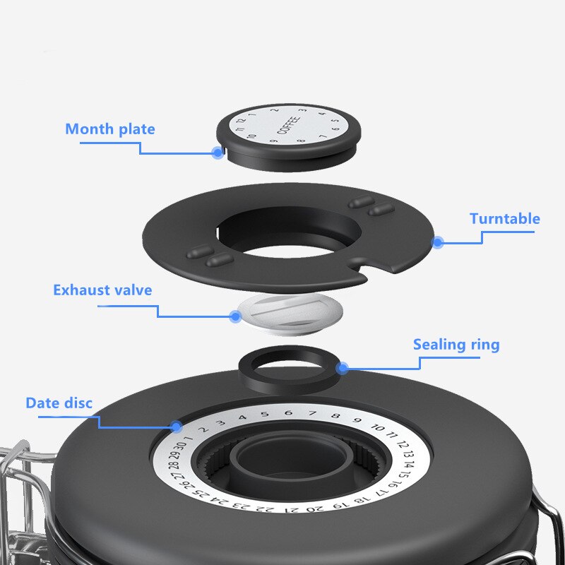 Stainless Steel Jars Airtight Coffee Storage Container Canister Set Canister with Scoop for Coffee Beans Tea Keep Beans Fresh