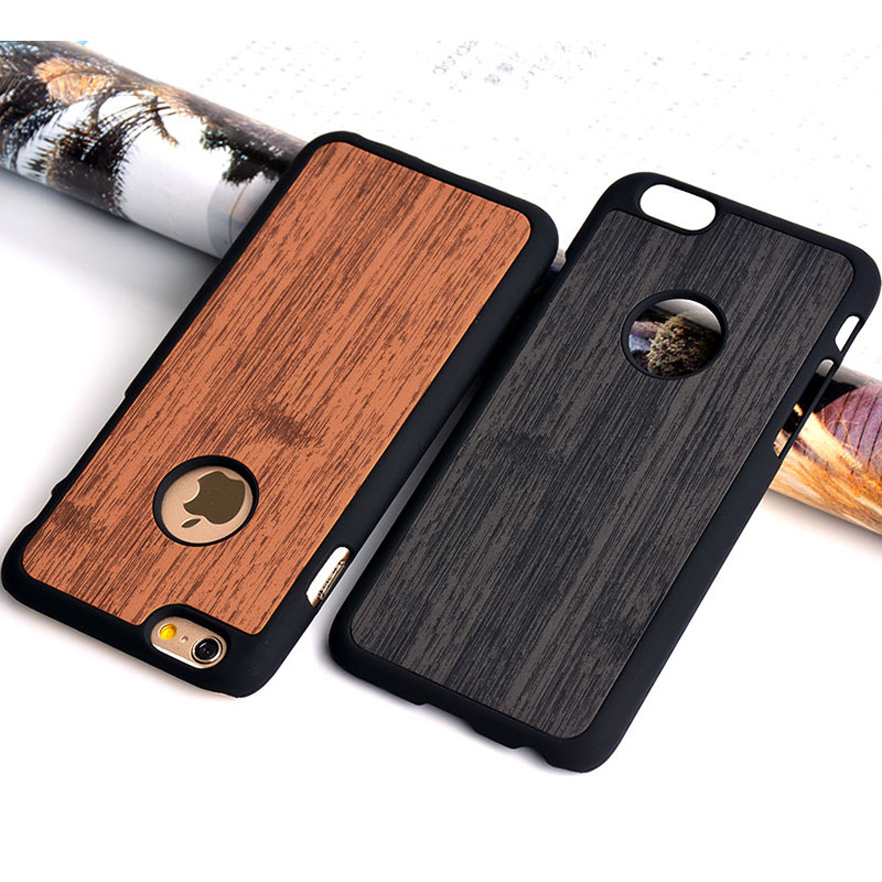 Case voor iphone 6 6s funda hout Bamboe patroon lederen huid hard plastic klassieke Vintage telefoon cover voor iphone 6 case coque