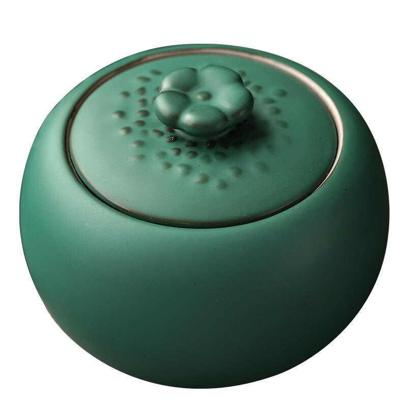 GREMBIULE Stile Giapponese Ceramica Grossolana tazza di Tè Vaso di Ceramica Verde Scuro Smalto Tè di Stoccaggio mini Portatile Vaso Sigillato Contenitori Di Stoccaggio