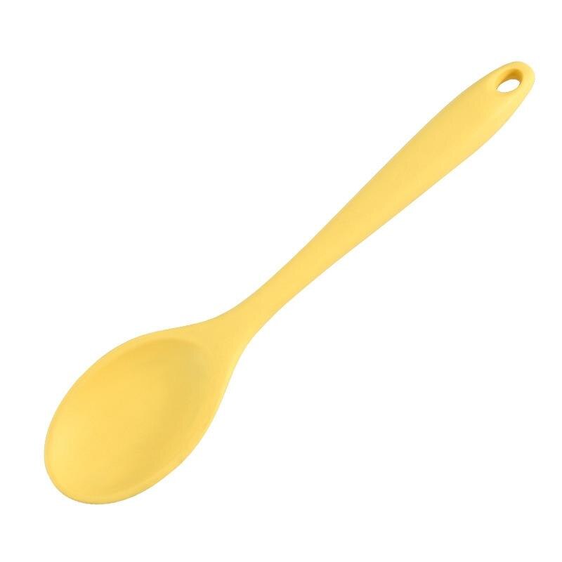 1 stücke Silikon Löffel Nicht-Stick Oval Esslöffel Geschirr Reis Pfannen Rühren Abendessen Scoops Küche Liefert Kochen Werkzeug: Yellow
