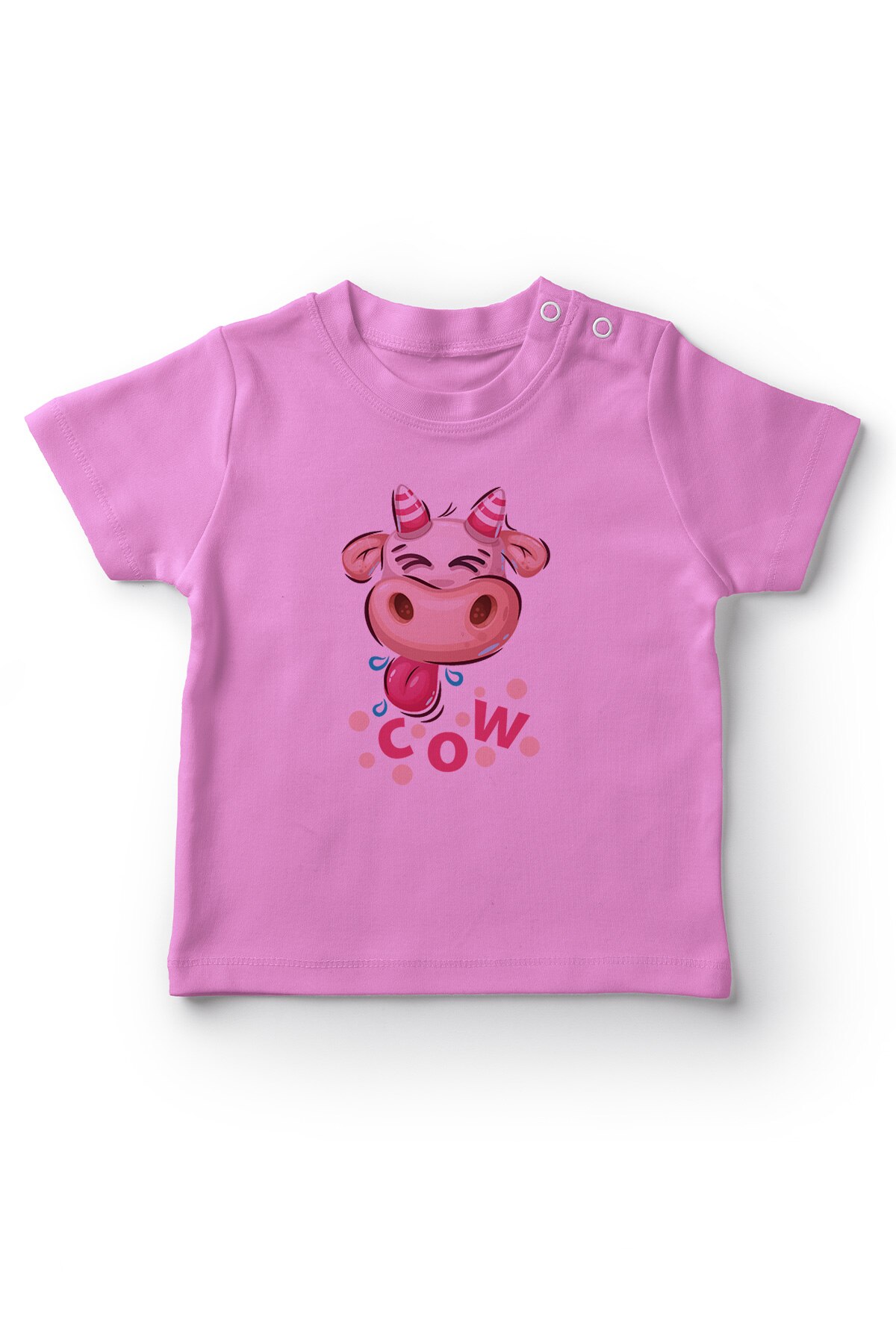 Angemiel Baby Candy Unicorn Happy Cow Girl Baby T-Shirt Pink