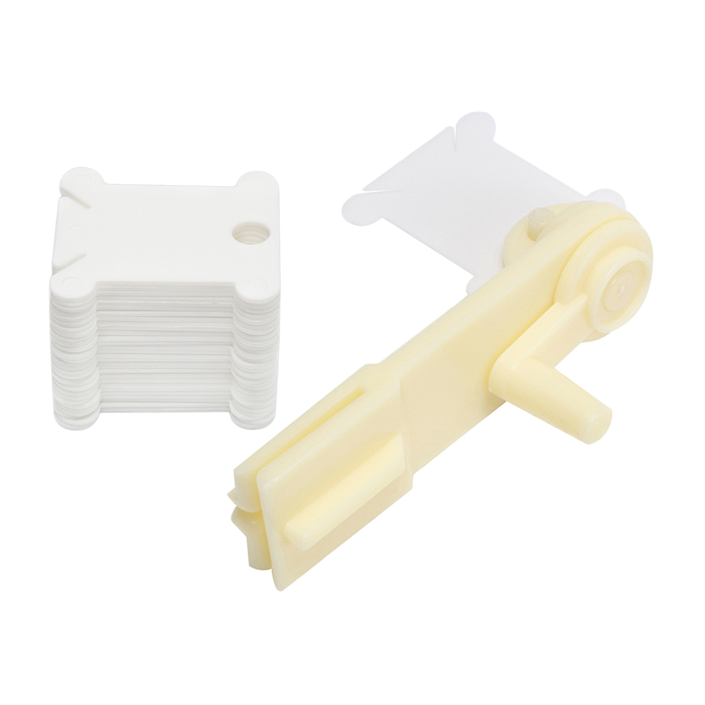 120 Cross Stitch Embroidery Bobbins Floss Holders Organiser and Winding Tool