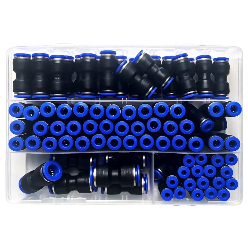 PU Boxed Set Air Straight Pneumatic Fittings PU Water Pipes Quick Release Connector PU-4-6-8-10-12-14 Plastic Hose Couplings