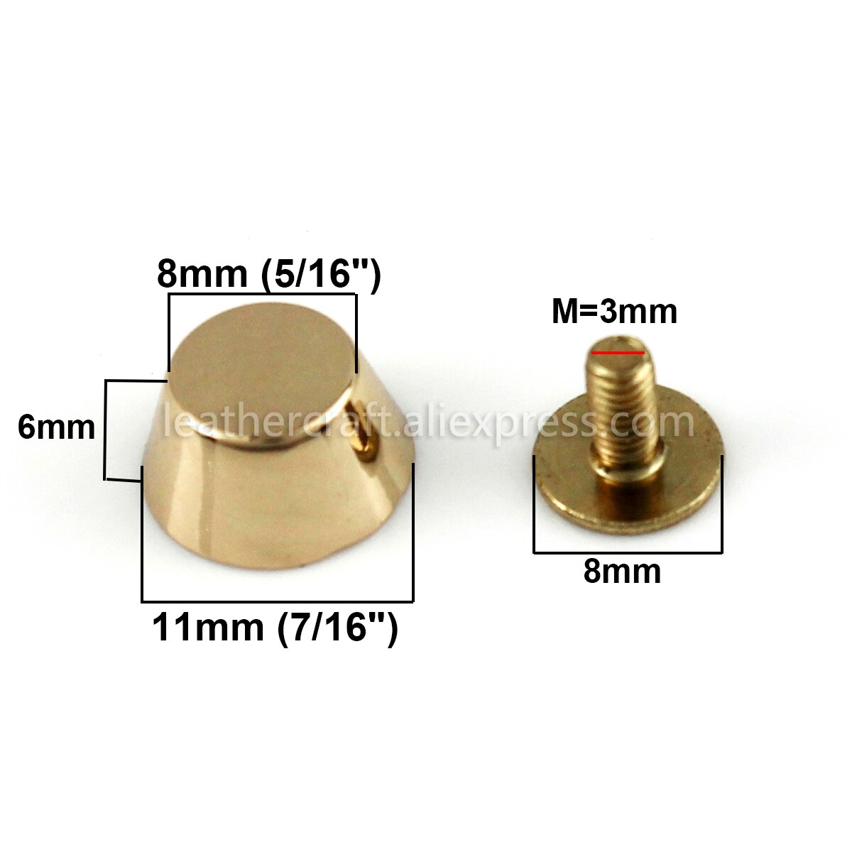 4Pcs Metalen Emmer Vorm Schroef Terug Klinknagels Studs Nail Stud Voor Kledingstuk Leer Craft Band Portemonnee Decoratie Onderdelen 11mm