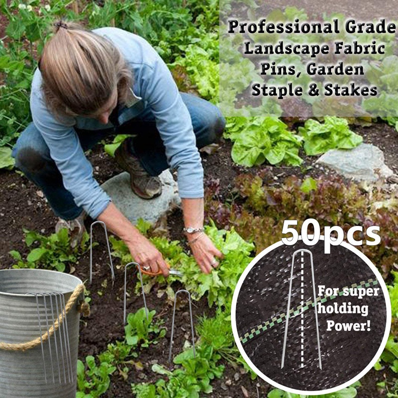 ! Landscape Nails, 6-Inch Garden Nails with Black Mats, for Barriers, Plant Piles, Ground Cover Plants