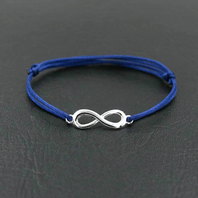 Mujeres afortunadas de Color plata infinito encanto 8 hombres pulsera hilo de cuerda roja cuerdas Chakra pulseras para niño niñas niños de los Amantes