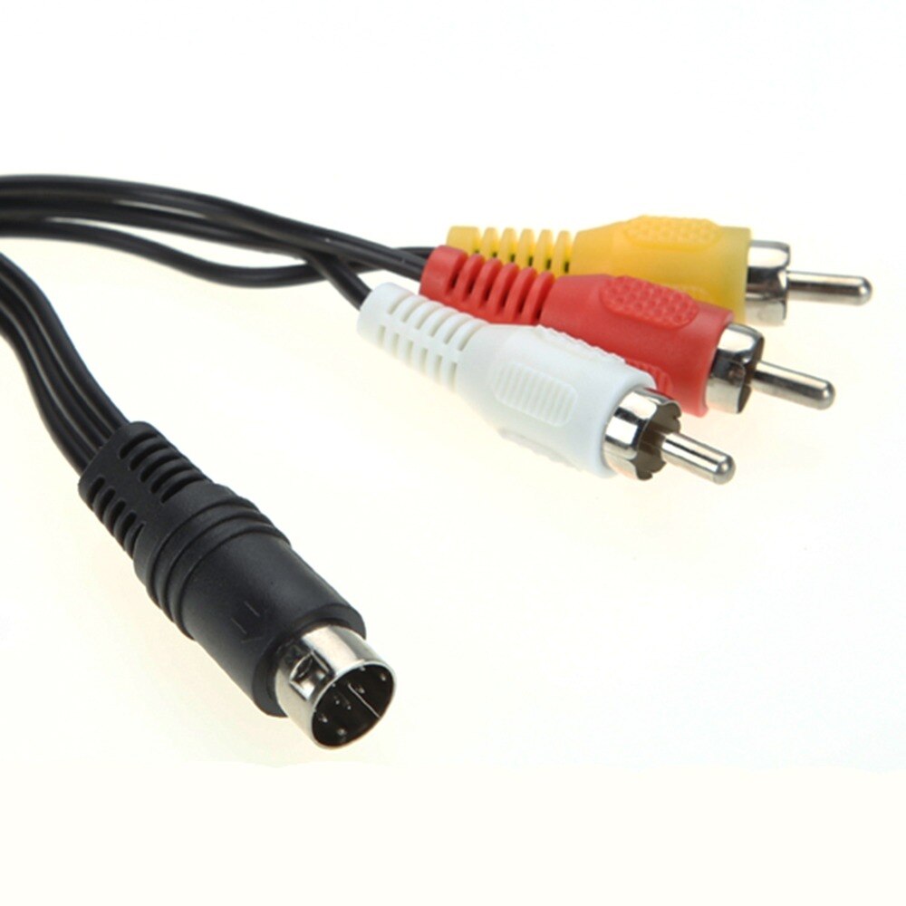 Cable de Audio y vídeo Retro bit AV RCA para Sega Genesis 2 3 II III, Cable de conexión 3RCA a 9 pines, conector niquelado, 1,8 M