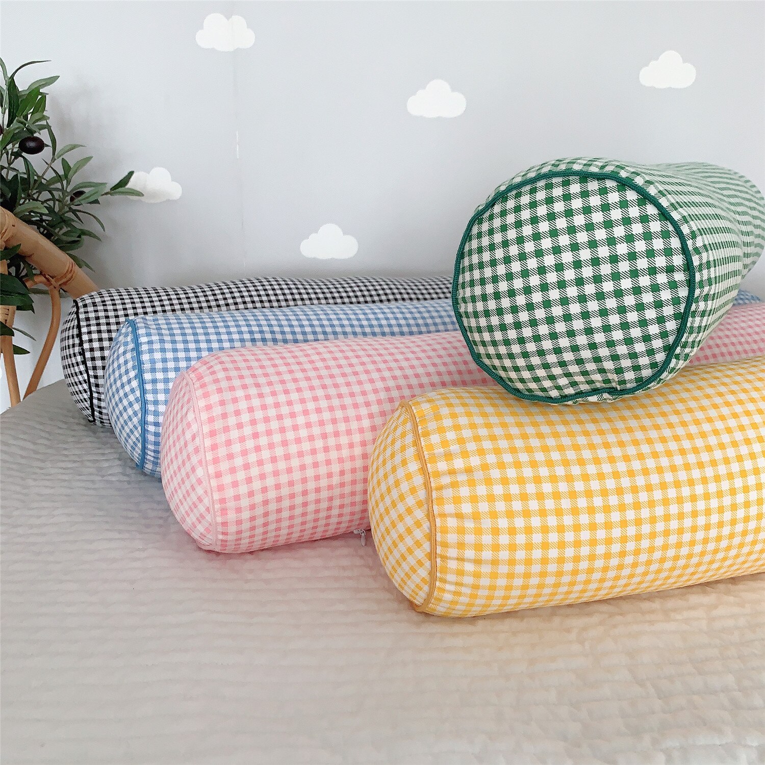 freundlicher Bett Kissen Bett Schutz Sicherheit Seite Schiene Kinderzimmer Dekor Babys Baumwolle Plaid Bett Stoßstange Dicke Weiche Krippe Schutz