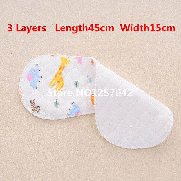 Print Cartoon 10Pcs Cotton Inserts For Baby Cloth Diaper Nappies Reusable Cloth Nappy Washable Inserts Liners For Diaper Pocket: 3Layers L45x15