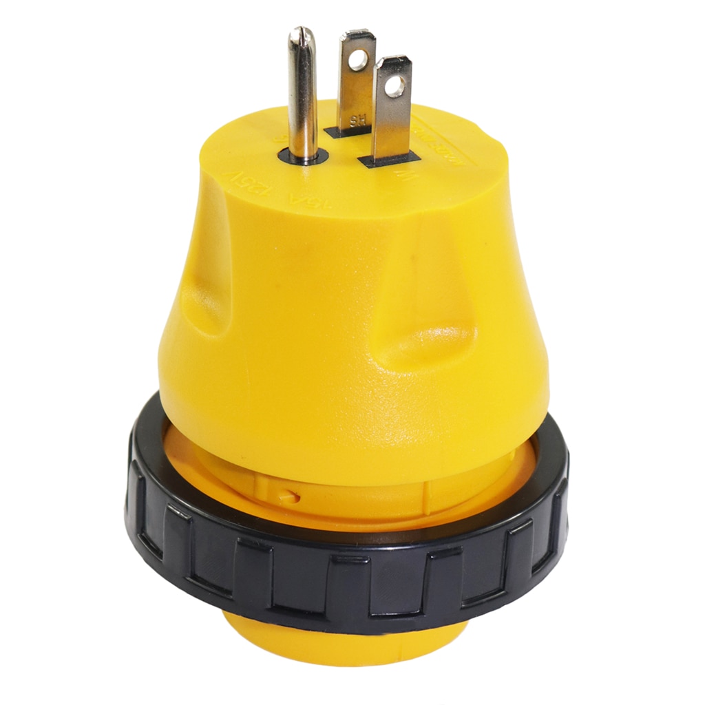 RV Electrical Locking Adapter 15A Male to 30A Female 125V Twist Lock Power Cord Plug Connector for Boat Marine