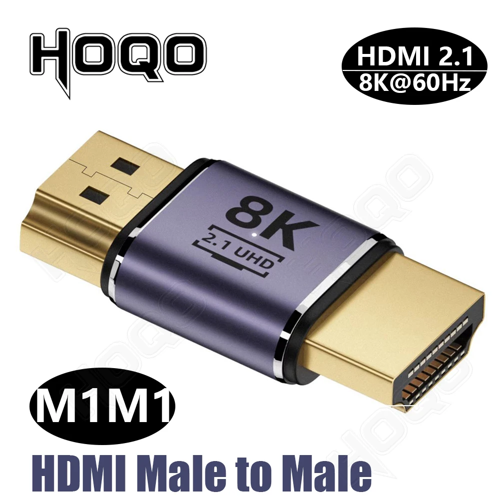 8K HDMI-adapter 90 graden 8k 4k bij 120 Hz 270 graden HDMI schuine adapter 360 180 graden mini naar HDMI U-vorm l-type converter: Donkergrijs