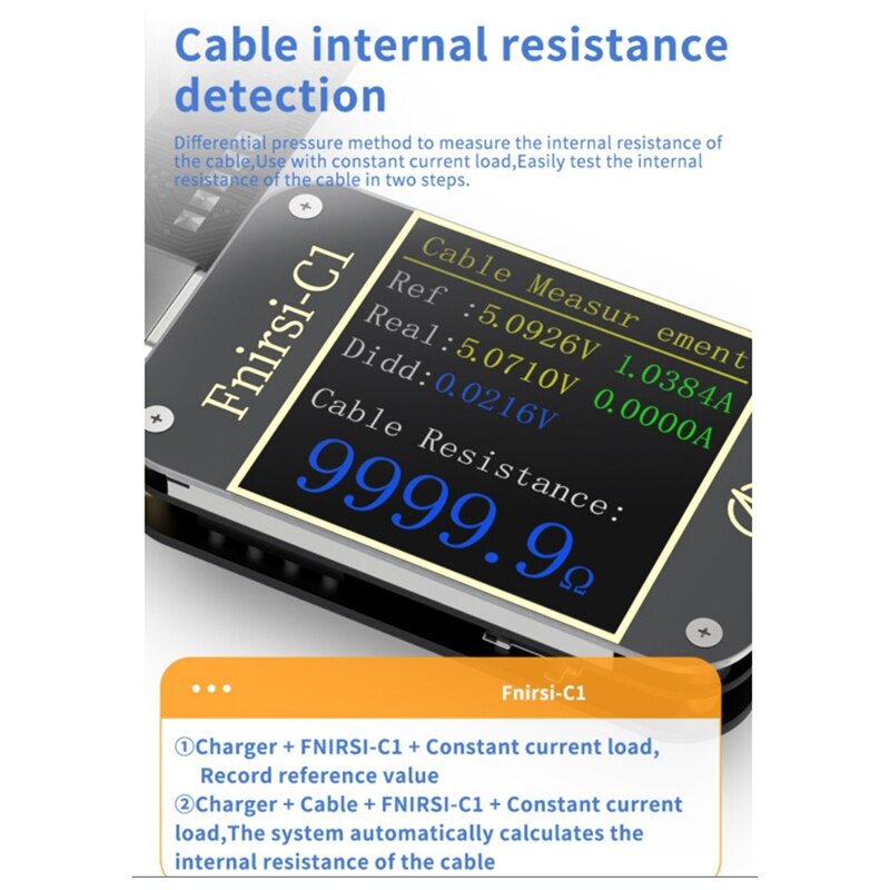 FNIRSI C1 Type-C PD Trigger USB-C Voltmeter Ammeter Fast Charging Protocol Test Type-C Meter Power Bank Tester