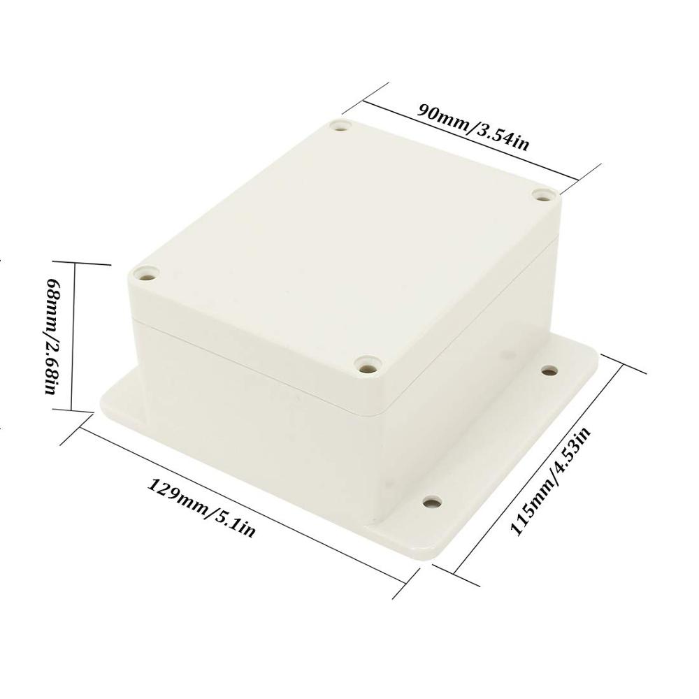 Waterproof Dustproof IP65 ABS Plastic Junction Box Universal Electrical Project Enclosure Pale Gray with Fixed Ear 200*120: 115mm x 90mm x 68mm