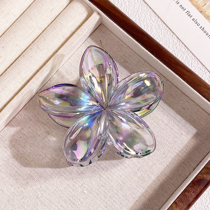 1/6 pièces coloré Transparent fleur 8CM pinces à cheveux pince épingle à cheveux Barrette épais mince cheveux accessoires pour les femmes: Rouge