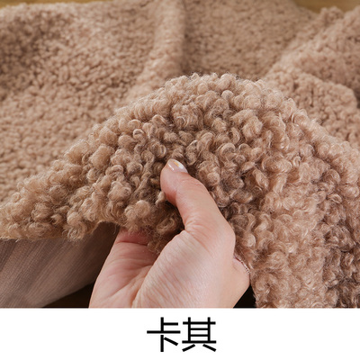 Soft and large-grained sheep curly wool thickened looped wool and lamb wool garment handmade Faux plush fabric for clothes: I