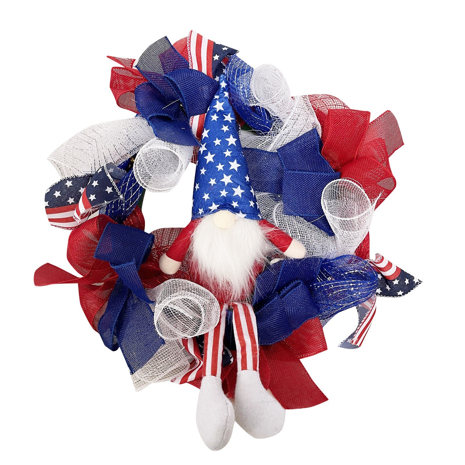 Independence Day Wreath Porch Decoration Front Door Outdoor The Letter Hanging Round Wreath Decor Wreaths Garlands: J