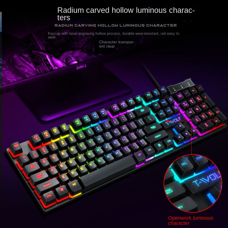 Tastiera spagnola illuminata Tastiere per PC da gioco computer Gamer USB con tastiera portato ñ cablata luminosa tramite cavo teclado español