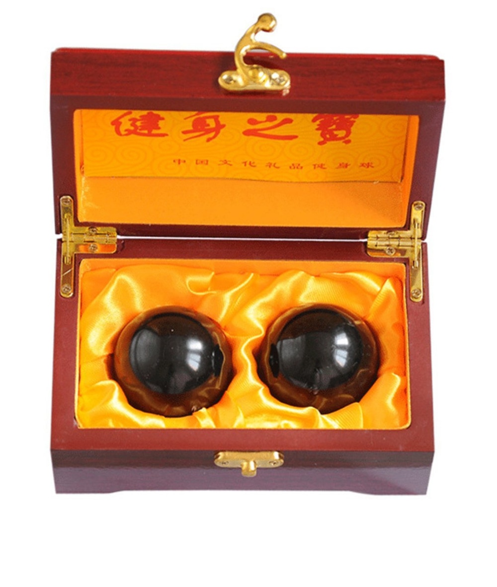 2 "Feng Shui Natuursteen Baoding Ballen Chinese Gezondheid Oefening Stress Ballen Met Geschenkdoos W2351