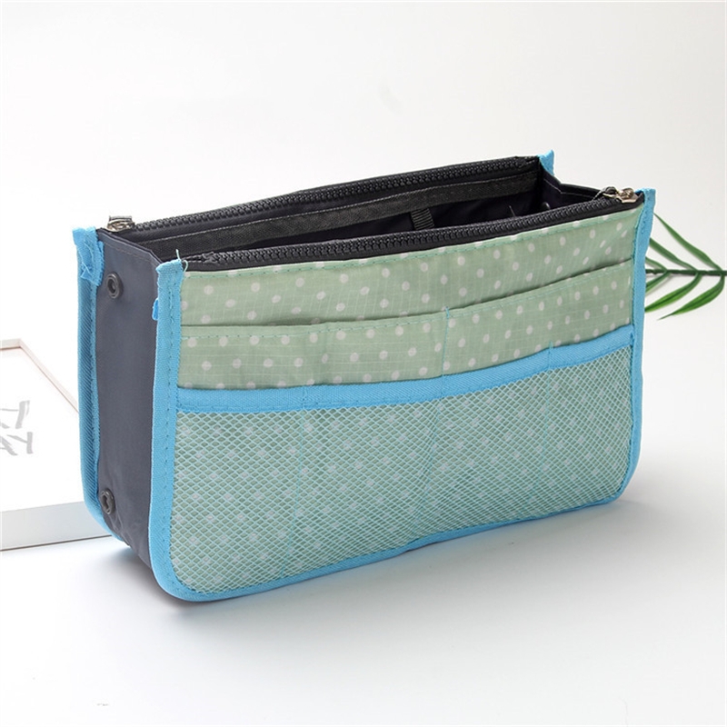 Bolsa organizadora de nailon para mujer, bolso organizador de viaje con forro grande, bolsa de cosméticos para maquillaje, bolso de mano barato para mujer: Rosa