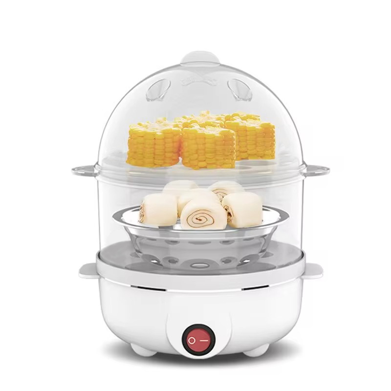 Multifunksjonell eggkoker elektrisk eggdamper matlaging frokostmaskin dobbeltlags eggkoker minidamper krypskytt kjøkken: Default Title