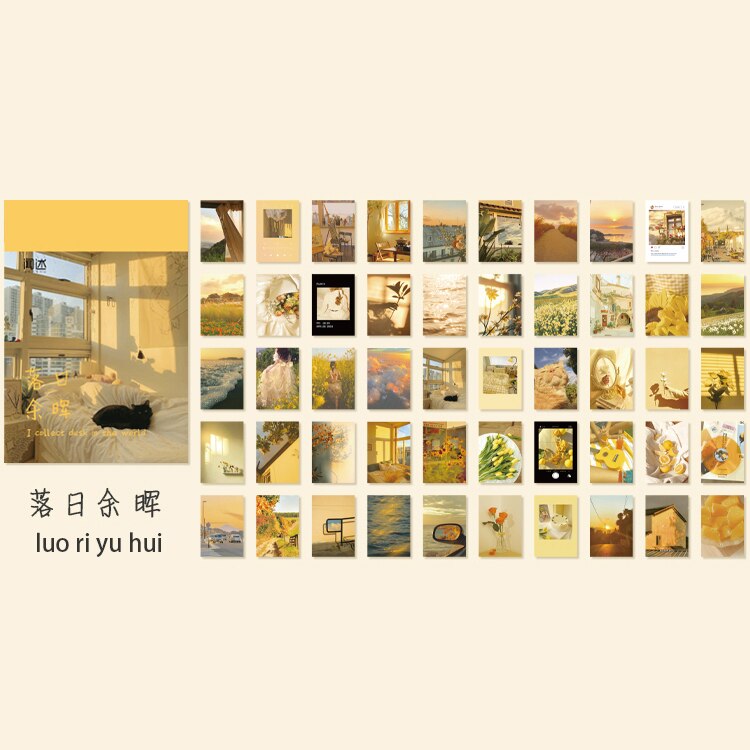 6 tipos de 50 hojas de serie de intercambio de deseos libro de pegatinas INS Art Secoration Stickers Material DIY diario escolar papelería: luo ri yu hui