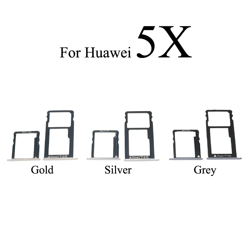 YuXi Sim Card Tray For Huawei Honor 5C 5X 6A 6X Sim Card Slot Tray Holder Micro SD Adapter Replacement Parts
