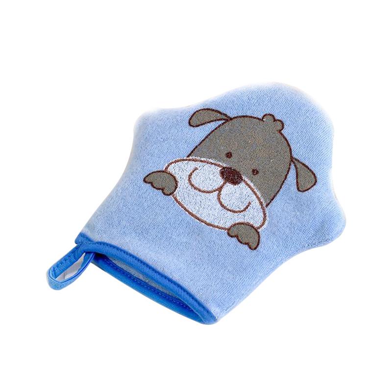 Brosse bain douche en coton Super doux | 3 couleurs, brosse bain douche, modelage d'animaux, éponge à frotter, boule de serviette pour bébés enfants: Bleu